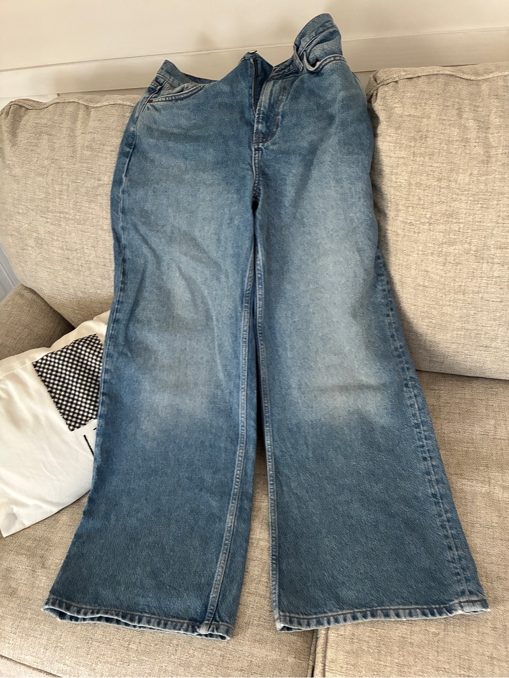 Reformation Women's Wide-Leg Blue Jeans